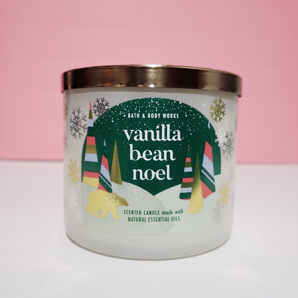 Bath and Body Works 3-Wick Vanilla Bean Noel Candle